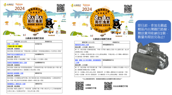 「台灣觀巴」小團旅遊即日起享2人同行1人免費~北觀處加贈限量好禮! - https://www.watchmedia01.com